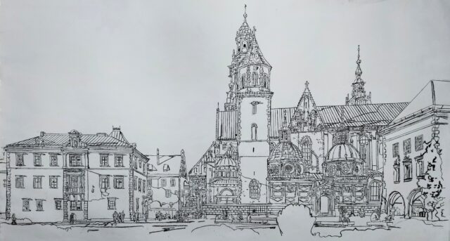 Drawing‑sketch for a new upcoming painting sized
240×170 cm
Pastel
2026